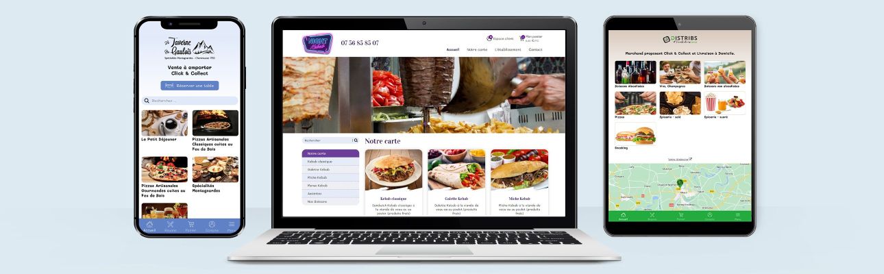 Site marchand et application mobile de vente - click and collect restaurant, livraison à domicile